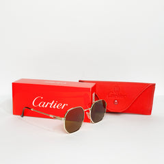 Cartier Gold Round Sun Glasses