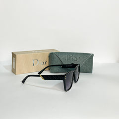 Dior Luxury Square Sunglasses – Black Acetate Frame with Dark Lenses